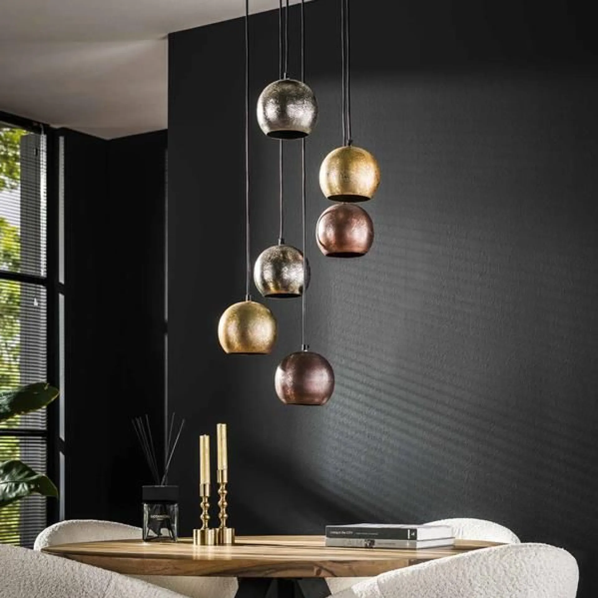 Emob Marsha Pendelleuchte ø35 cm-chrom/gold/kupfer