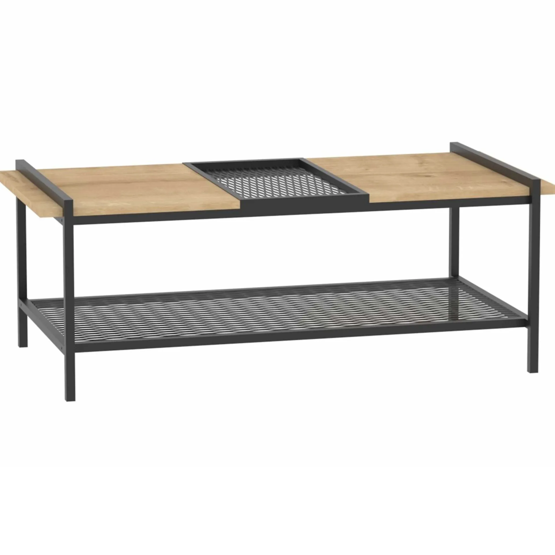 Emob Mata Couchtisch | 100 % MELAMIN | Walnuss, Schwarz