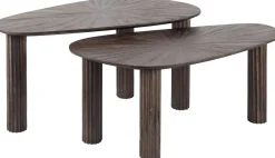 Emob Maya Teak Bio Couchtisch Set/2 - Massiv Teak Espresso