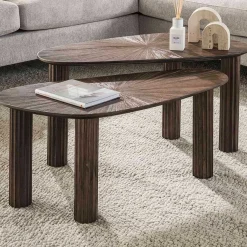 Emob Maya Teak Bio Couchtisch Set/2 - Massiv Teak Espresso