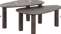 Emob Maya Teak Bio Couchtisch Set/2 - Massiv Teak Espresso