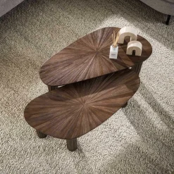Emob Maya Teak Bio Couchtisch Set/2 - Massiv Teak Espresso