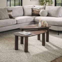 Emob Maya Teak Bio Couchtisch Set/2 - Massiv Teak Espresso