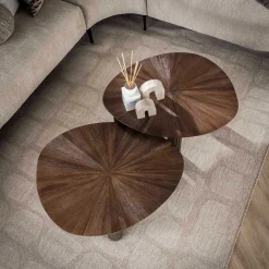 Emob Maya Teak Dreieckiger Couchtisch Set/2 - Espresso