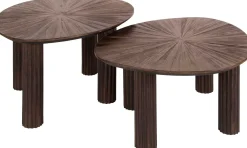 Emob Maya Teak Dreieckiger Couchtisch Set/2 - Espresso