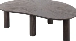 Emob Maya Teak Nieren Couchtisch 110cm - Massiv Teak Espresso
