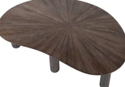 Emob Maya Teak Nieren Couchtisch 110cm - Massiv Teak Espresso