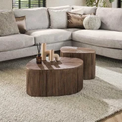 Emob Maya Teak Rechteckig XL Couchtisch Set/2