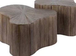 Emob Maya Teak Shamrock Couchtisch Set/2 - Massiv Teak Espresso