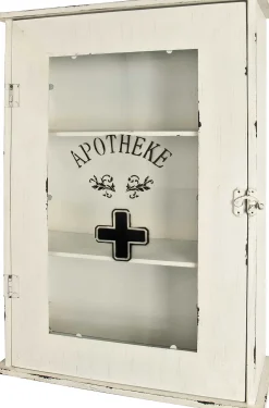 Medizinschrank | 43 x 17 x 62 cm | Weiß / Vintage