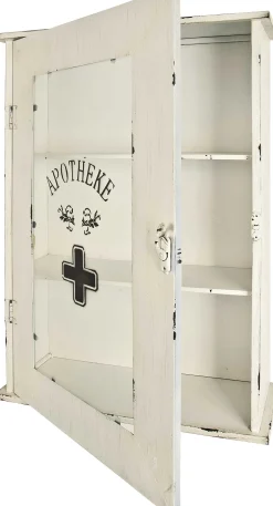 Medizinschrank | 43 x 17 x 62 cm | Weiß / Vintage
