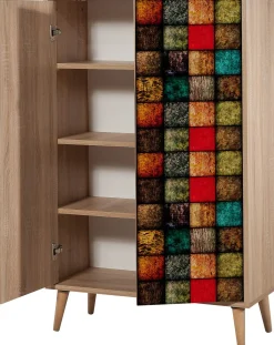 Mehrzweckschrank Multibox - 100% MELAMINE - Sonoma Eiche - 80 x 127 x 36 cm