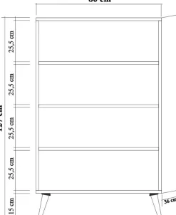Mehrzweckschrank Multibox - 100% MELAMINE - Sonoma Eiche - 80 x 127 x 36 cm