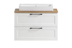 Meran Waschtischunterschrank | 80 x 47 x 65 cm | Eiche weiß
