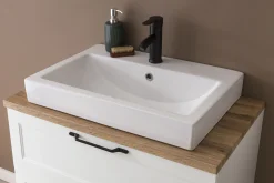 Meran Waschtischunterschrank | 80 x 47 x 65 cm | Eiche weiß