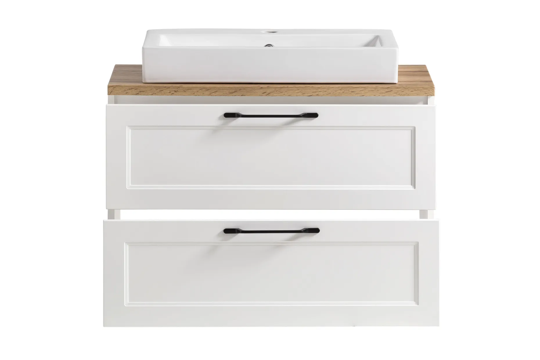 Meran Waschtischunterschrank | 80 x 47 x 65 cm | Eiche weiß