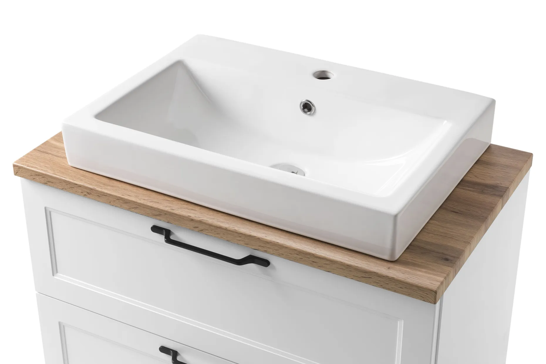 Meran Waschtischunterschrank | 80 x 47 x 65 cm | Eiche weiß