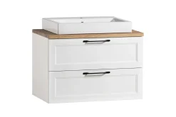Meran Waschtischunterschrank | 80 x 47 x 65 cm | Eiche weiß