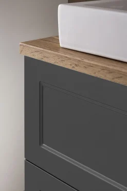 Meran Waschtischunterschrank | 80 x 47 x 65 cm | Eiche grau