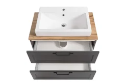 Meran Waschtischunterschrank | 80 x 47 x 65 cm | Eiche grau