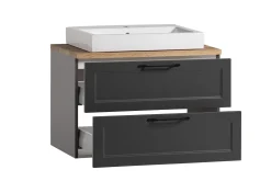 Meran Waschtischunterschrank | 80 x 47 x 65 cm | Eiche grau