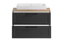 Meran Waschtischunterschrank | 80 x 47 x 65 cm | Eiche grau
