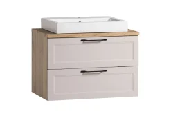 Meran Waschtischunterschrank | 80 x 47 x 65 cm | Eiche kaschmirfarbig