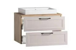 Meran Waschtischunterschrank | 80 x 47 x 65 cm | Eiche kaschmirfarbig