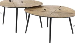 Emob Metallischer Couchtisch in Antik Set/2 - Ray Metal Organic