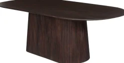 Rousseau Miguel Oval Esstisch 230cm Dunkel | Massivholz Mango Struktur und Platte