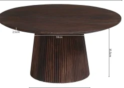 Rousseau Miguel Runder Couchtisch 80cm Dunkel