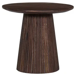 Rousseau Miguel Runder Couchtisch 50cm Dunkel | Massivholz Mango | H46 x B50 x T50cm