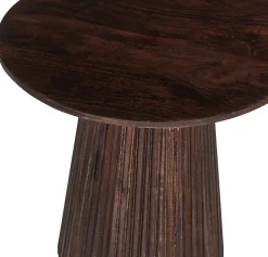 Rousseau Miguel Runder Couchtisch 50cm Dunkel | Massivholz Mango | H46 x B50 x T50cm