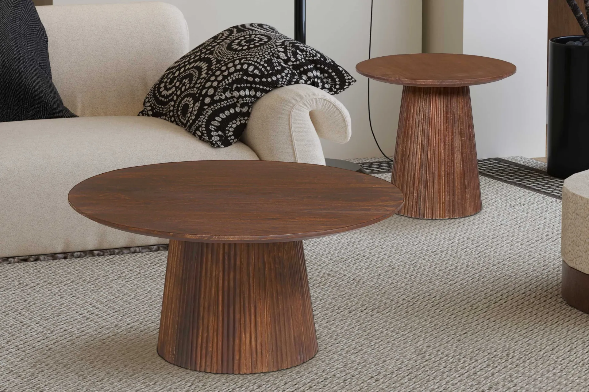Rousseau Miguel Runder Couchtisch 80cm Hell