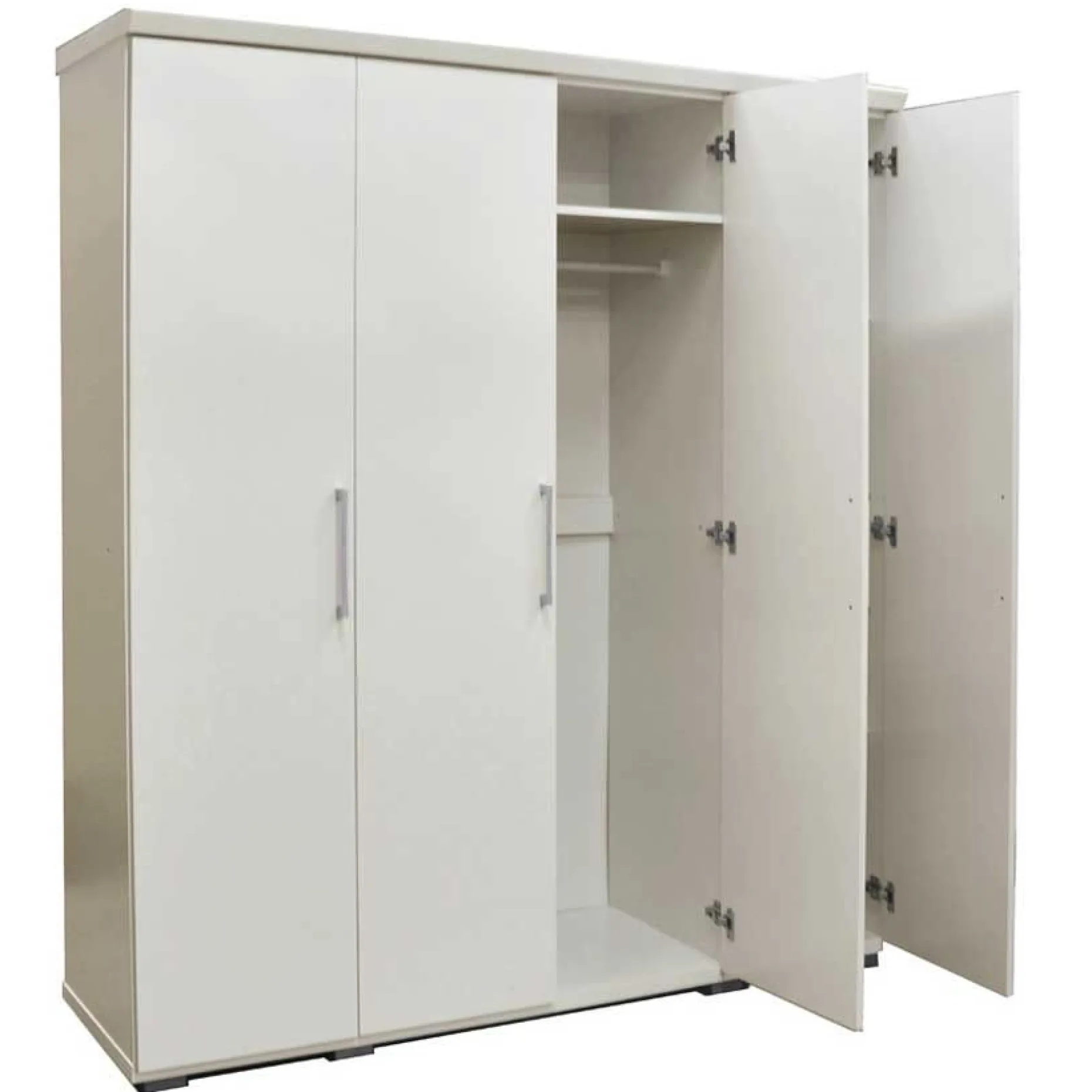 Mike 4-türiger Kleiderschrank: Weiß | 183x160x52cm