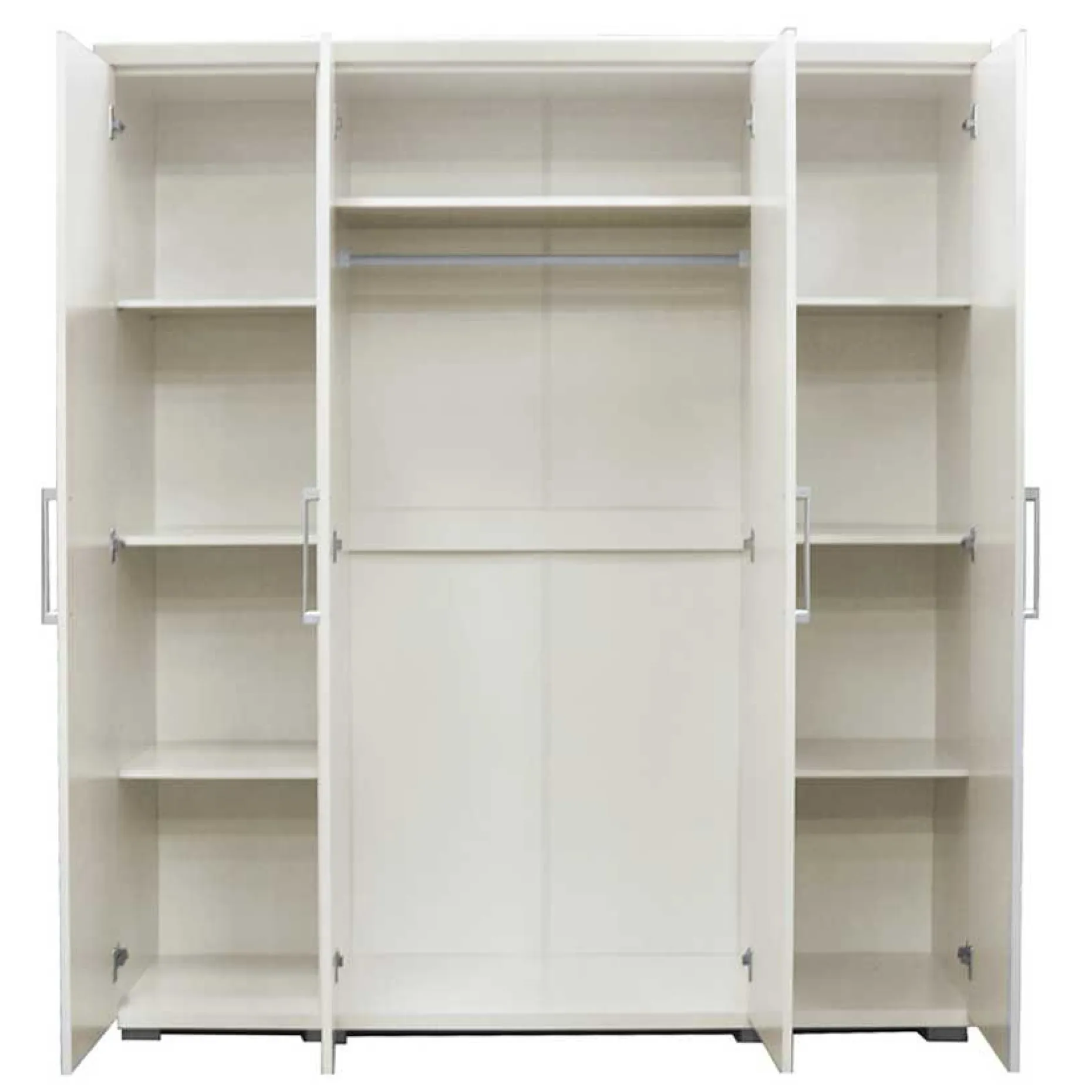 Mike 4-türiger Kleiderschrank: Weiß | 183x160x52cm