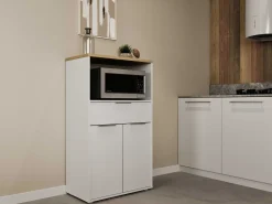 Mikrowellenschrank Access | 70,5 x 39,6 x 122,7 cm | Weiß