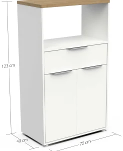 Mikrowellenschrank Access | 70,5 x 39,6 x 122,7 cm | Weiß