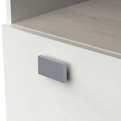 Mikrowellenschrank Basiel matt weiß/akazienfarben