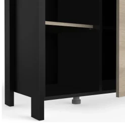 Mikrowellenschrank Chili | 95,7 x 39,8 x 101,2 cm | Schwarz