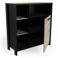 Mikrowellenschrank Chili | 95,7 x 39,8 x 101,2 cm | Schwarz