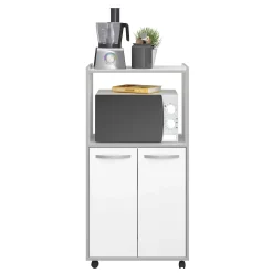 Mikrowellenschrank Easy 60cm, 2 Türen - weiß/grau