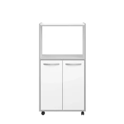 Mikrowellenschrank Easy 60cm, 2 Türen - weiß/grau