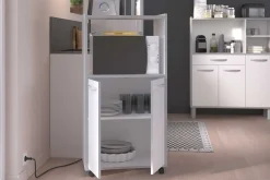Mikrowellenschrank Easy 60cm, 2 Türen - weiß/grau