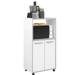 Mikrowellenschrank Easy 60cm, 2 Türen - weiß/grau