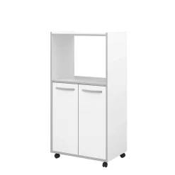 Mikrowellenschrank Easy 60cm, 2 Türen - weiß/grau