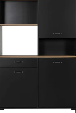 Mikrowellenschrank Manchester | 119 x 41 x 180 cm | Helvezia Oak Design