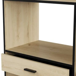 Mikrowellenschrank Zira - 90x40x107cm - 3 Türen und 1 Schublade - Eiche Dekor/schwarz