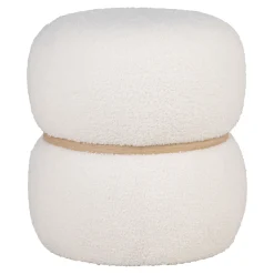 House Nordic Milford Fußhocker - Ø38x41 cm - er Bouclé-Stoff