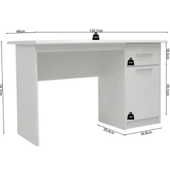 Kinder Rousseau Milou es Bureau 1 Schublade 1 Tür | H-75 x B-121 x T-60 cm